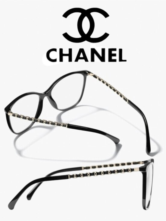 CHANEL Accessories - BNIB! Chanel CC Square Blue Light Glasses Acetate, Metal & Calfskin, Black W/COA